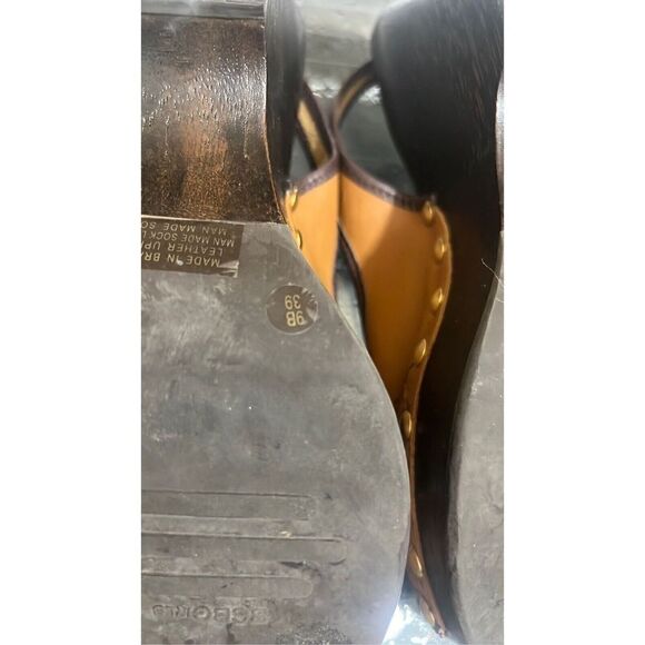 BCBGirls Shoes Clogs Mules Leather Brown Tan 9 for LIGHTHOUSE RESCUE NONPROFIT - Picture 6 of 6